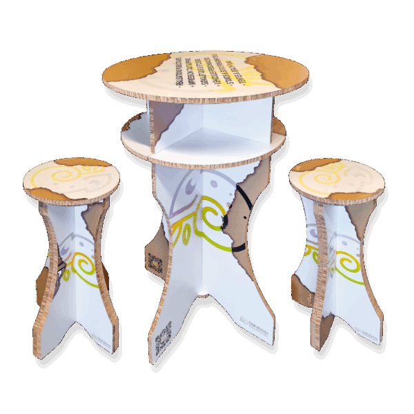 ensemble tabourets et table haute en carton - dolcevista