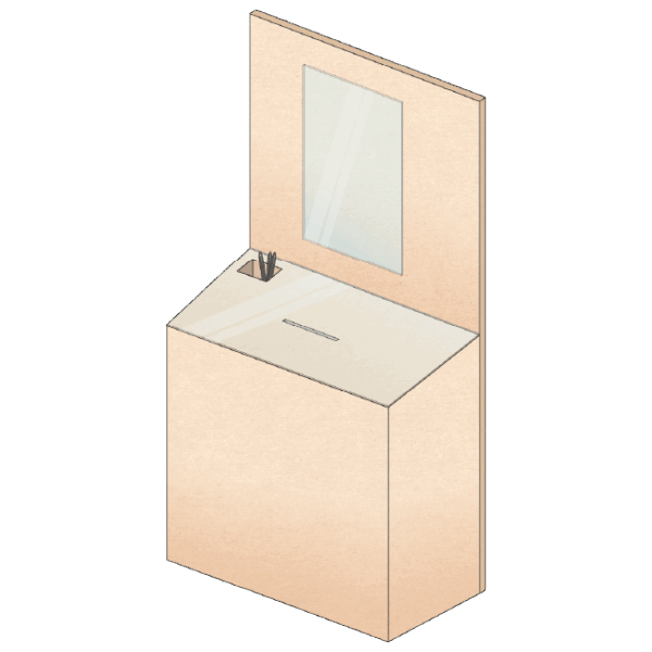 Urne en carton avec options pose crayons